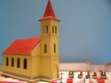 Pohled na kostel ve výstavbě